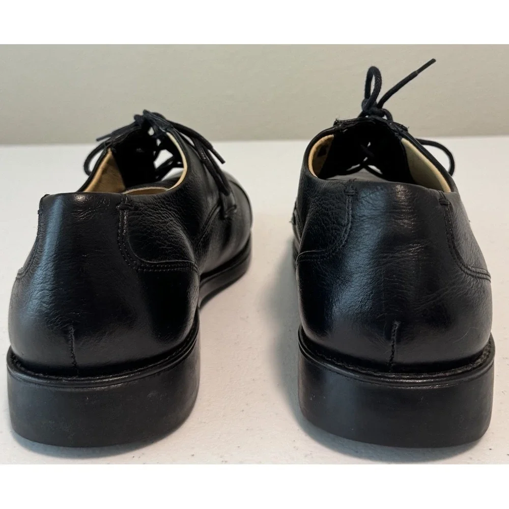 Belvedere Duke Black Leather Cap Toe Dress Shoes Size 11.5 D Office Career
